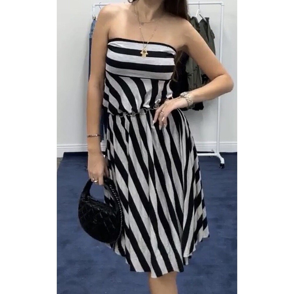Elan Black Stripe Convertible 8-way Resort Swim Cover Up / Dress WearYour Way